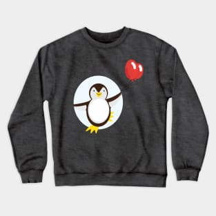 Cute penguin with balloons doodle drawing Crewneck Sweatshirt